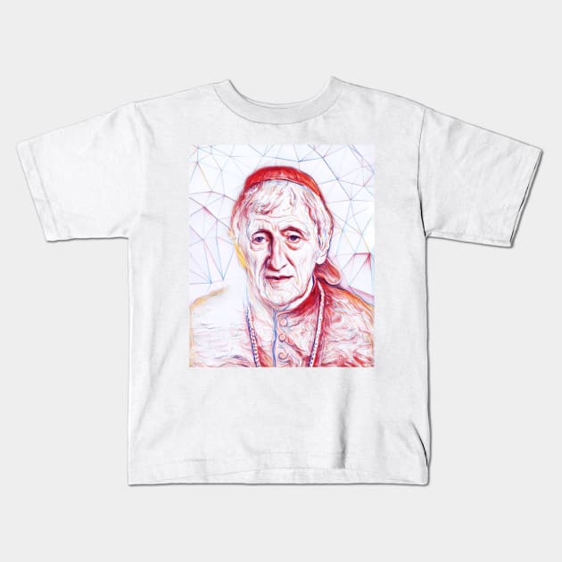 John Henry Newman Portrait | John Henry Newman Artwork | Line Art Kids T-Shirt by JustLit